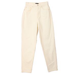 ASOS DESIGN Cotton Blend High Rise 'Slouchy' Mom Jeans 26/32 Ecru Beige NWT B28